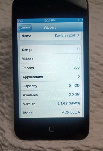 Ipod touch black a1367 - black,